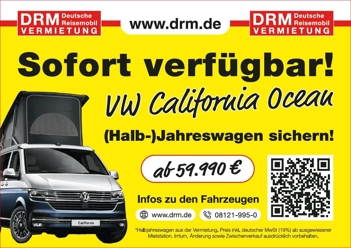 Acheter une VW California d'occasion à prix avantageux (voiture de moins de six mois)