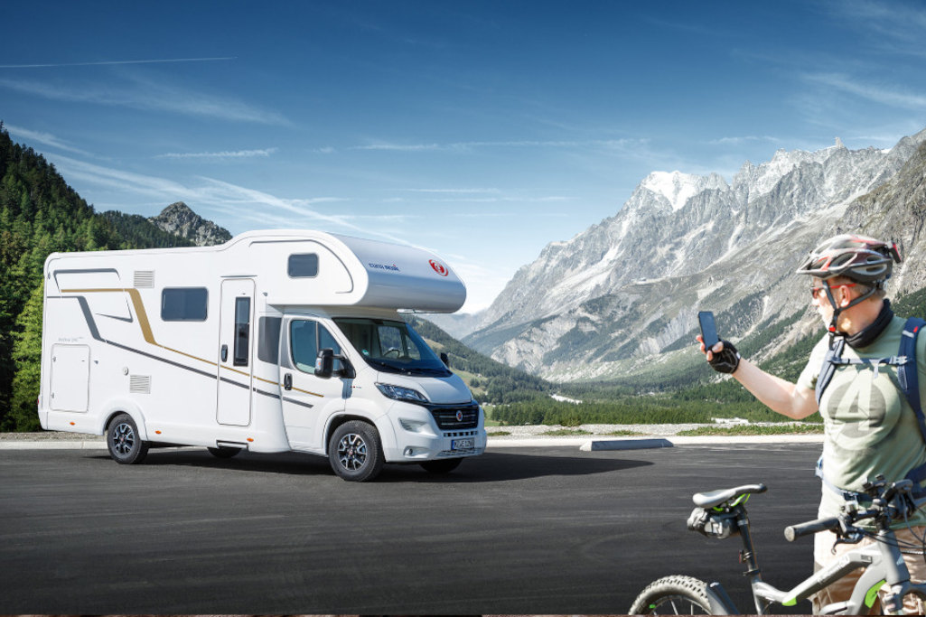 DRM family-friendly alcove Motorhome in the alps