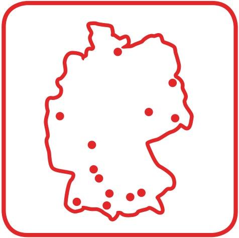 12 x in Deutschland - bundesweites Stationsnetz